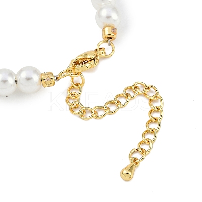 Rack Plating Brass Micro Pave Cubic Zirconia Charm Bracelets BJEW-P341-12G-01-1