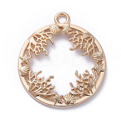 Zinc Alloy Open Back Bezel Pendants X-PALLOY-E577-20KCG-1
