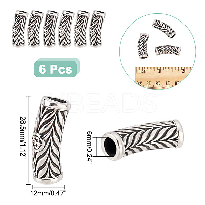6Pcs 304 Stainless Steel Beads STAS-UN0049-29-1