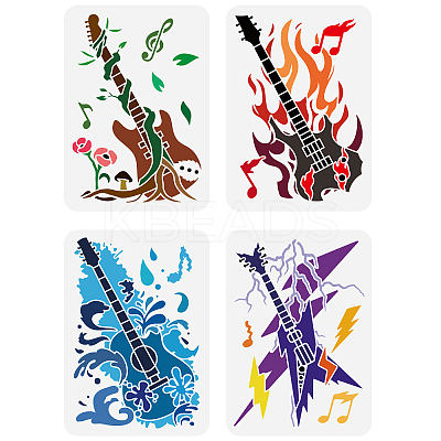 4Pcs 4 Styles PET Hollow Out Drawing Painting Stencils DIY-WH0394-0078-1