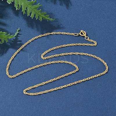 Brass Singapore Chain Necklaces for Women Men NJEW-Z068-13G-1