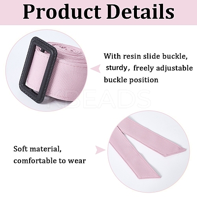 Tie a Knot Polyester Waist Belt with Plastic Buckle AJEW-WH20002-10F-1