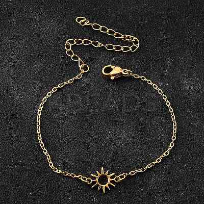 304 Stainless Steel Sun Link Bracelets LS-BJEW-D308-01G-1