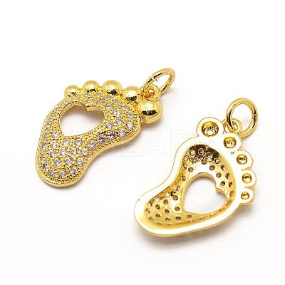 Brass Micro Pave AAA Cubic Zirconia Pendants ZIRC-G100-14G-NR-1