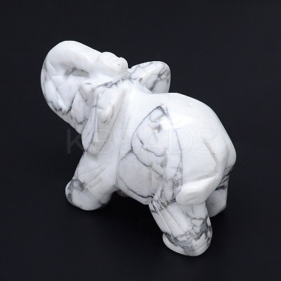 Howlite 3D Elephant Home Display Decorations G-A137-B01-03-1