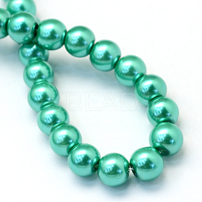 Baking Paint Pearlized Glass Pearl Round Bead Strands HY-Q003-6mm-29-1