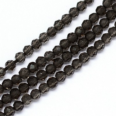 Natural Smoky Quartz Bead Strands G-G914-2mm-24-1