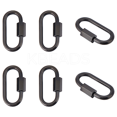 304 Stainless Steel Screw Carabiner Lock Charms STAS-UN0050-89EB-1