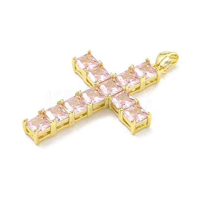 Brass Micro Pave Cubic Zirconia Pendants KK-L073-002G-01-1
