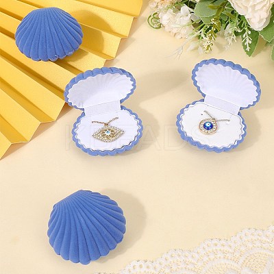 4Pcs Shell Shaped Velvet Jewelry Storage Boxes VBOX-DJ0001-02D-1
