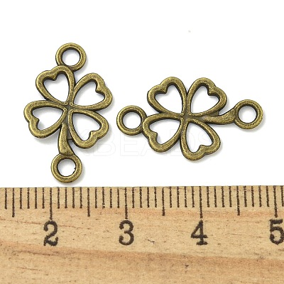 Tibetan Style Alloy Shamrock Connector Charms TIBE-I026-6013AB-1