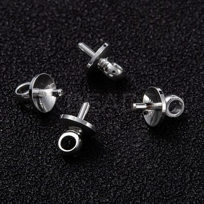 Brass Cup Pearl Peg Bails Pin Pendants KK-H759-29C-S-1