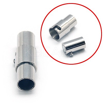 Tarnish Resistant 304 Stainless Steel Locking Tube Magnetic Clasps STAS-E006-65-1