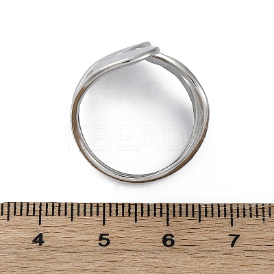 304 Stainless Steel Open Cuff Rings for Women RJEW-F174-08P-1