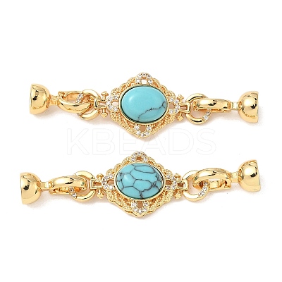 Brass Micro Pave Clear Cubic Zirconia Fold Over Clasps KK-U059-41G-02-1