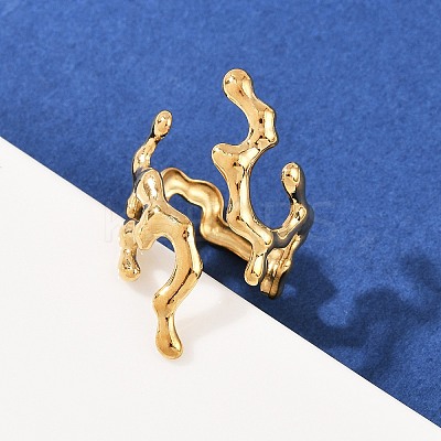 304 Stainless Steel Cuff Open Rings for Women RJEW-H255-01G-08-1
