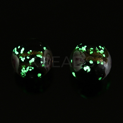 Luminous Handmade Gold Sand Lampwork Beads LAMP-T021-03K-1