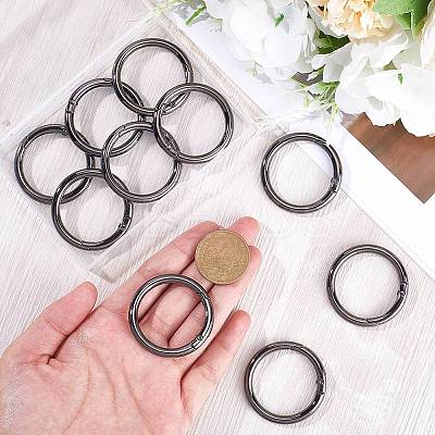 10Pcs Alloy Spring Gate Rings FIND-SP0001-38B-1