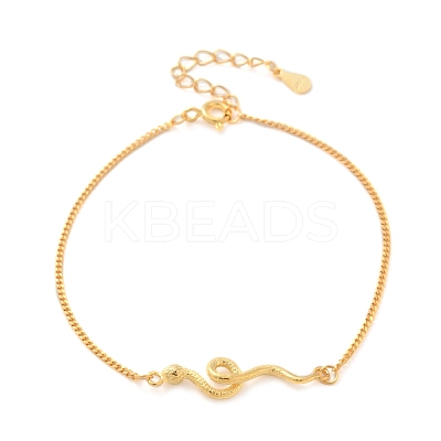 925 Sterling Silver Link Bracelets BJEW-D320-02G-1