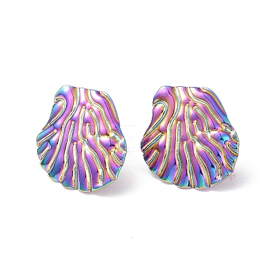 Ion Plating(IP) 304 Stainless Steel Stud Earring for Women EJEW-I285-18MC-1