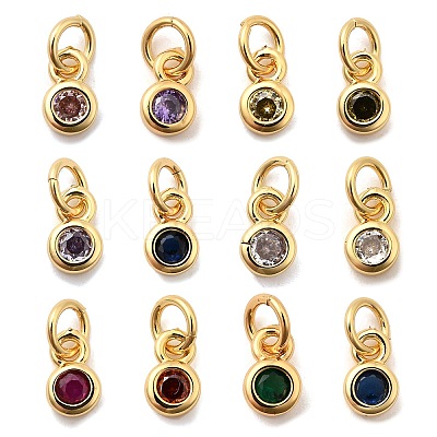 Brass Pave Cubic Zirconia Charms KK-A266-45G-1