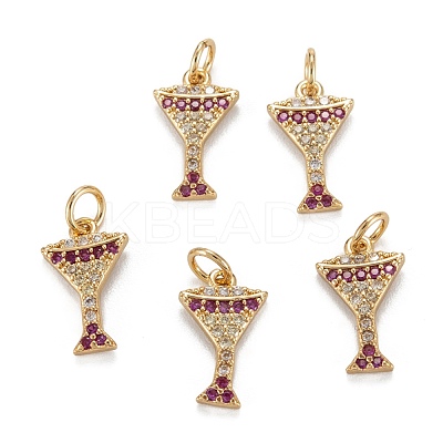 Brass Cubic Zirconia Charms ZIRC-C024-13G-1