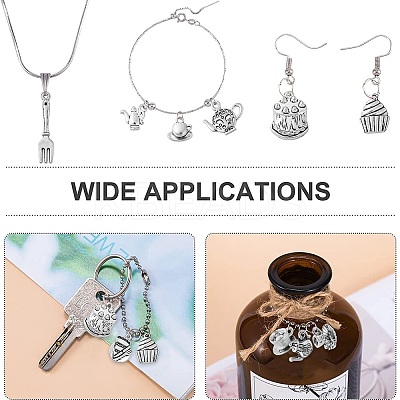 100Pcs 10 Styles Tibetan Style Alloy Pendants TIBEP-CJ0002-75-1