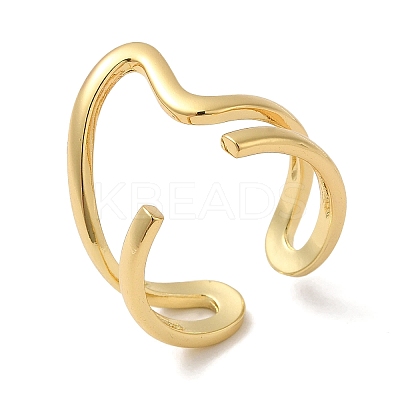 Brass Open Cuff Rings RJEW-Q778-39G-1