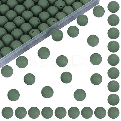 80Pcs Round Silicone Focal Beads SIL-SZ0001-24-36-1