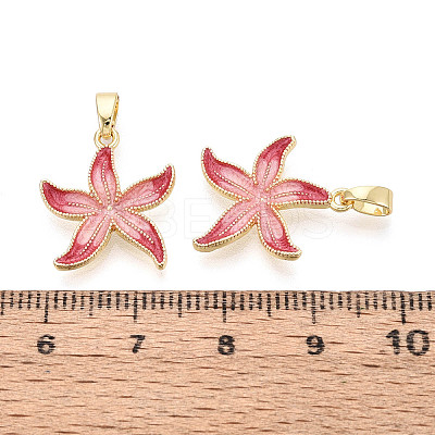Brass with Enamel Pendants KK-T073-63B-G-1