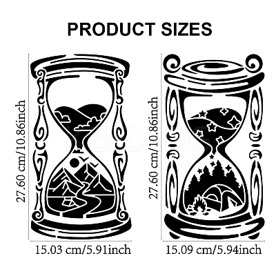 1 Set PET Hollow Out Drawing Painting Stencils DIY-MA0004-41A-01-1