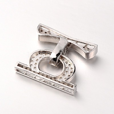 Brass Micro Pave Cubic Zirconia Fold Over Clasps ZIRC-M045-P-RS-1