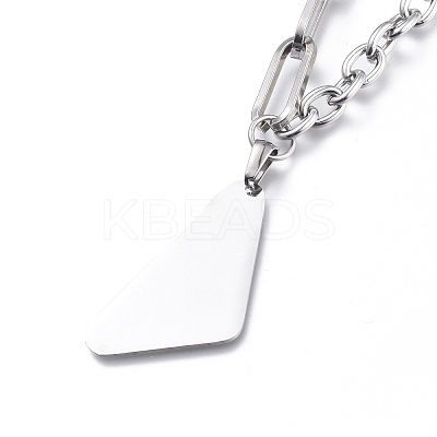 Non-Tarnish 304 Stainless Steel Paperclip Chains & Cable Chain Jewelry Sets SJEW-K153-10P-1