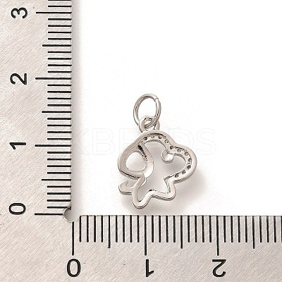 Rack Plating Brass Micro Pave Cubic Zirconia Pendants KK-H508-28P-12-1