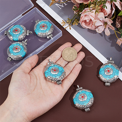 6Pcs Ethnic Style Zinc Alloy with Resin Connector Charms FIND-PH0028-05C-1