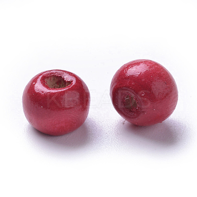 Dyed Natural Wood Beads WOOD-Q006-8mm-01-LF-1