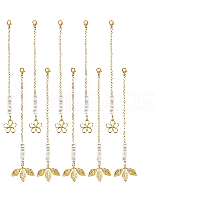 Leaf Brass & Alloy Flower Cup Pendant Decorations HJEW-AB00496-1