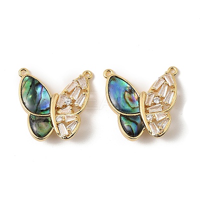 Natural Paua Shell Butterfly Pendants KK-G538-03G-02-1