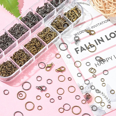 40Pcs 2 Color Zinc Alloy Lobster Claw Clasps DIY-YW0006-32-1