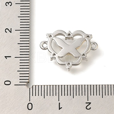 Brass Clear Cubic Zirconia Heart Links KK-K388-83P-1