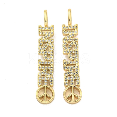 Brass Micro Pave Clear Cubic Zirconia Pendants KK-R159-03A-G-1