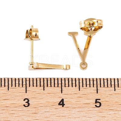 Ion Plating(IP) 304 Stainless Steel Stud Earrings FIND-Q103-01V-G-1