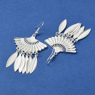 Silver Alloy Chandelier Earrings LS-EJEW-D092-02A-S-1