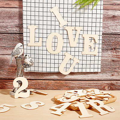 2 Sets 2 Styles Chinese Cherry Wood Number 0~9 and Letter A~Z DIY-CN0001-23-1
