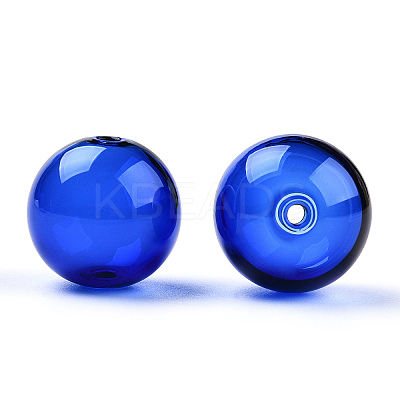 Transparent Blow High Borosilicate Glass Globe Beads GLAA-T003-09F-1