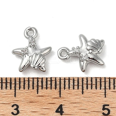 Brass Micro Pave Cubic Zirconia Pendants KK-U045-09P-1