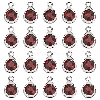 20Pcs Faceted Glass Charms RGLA-TADJ0001-01A-1