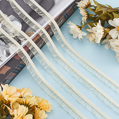 Nylon Chiffon Elastic Lace Trim OCOR-WH0082-159A-1