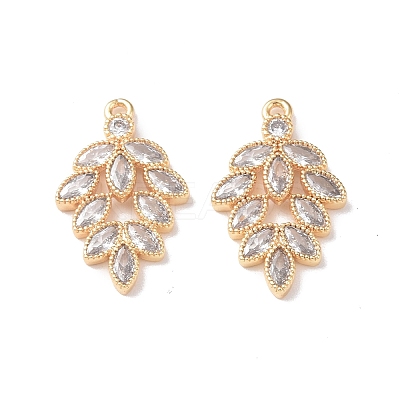 Brass Micro Pave Cubic Zirconia Pendants KK-I702-09G-1