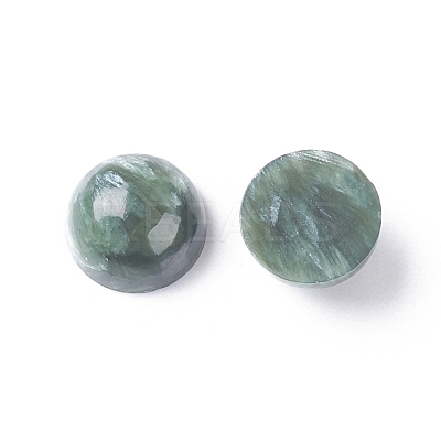 Natural Seraphinite Cabochons G-E557-07A-1